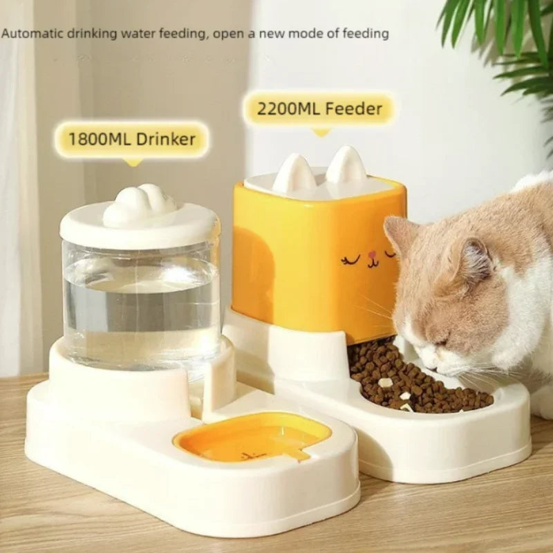 2-in-1 gravity pet feeder water dispenser