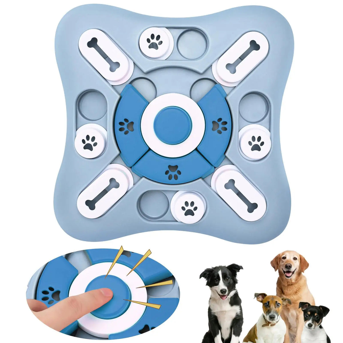 Interactive slow-feeder dog bowl