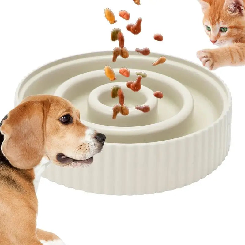 Non-slip puzzle slow feeder bowl