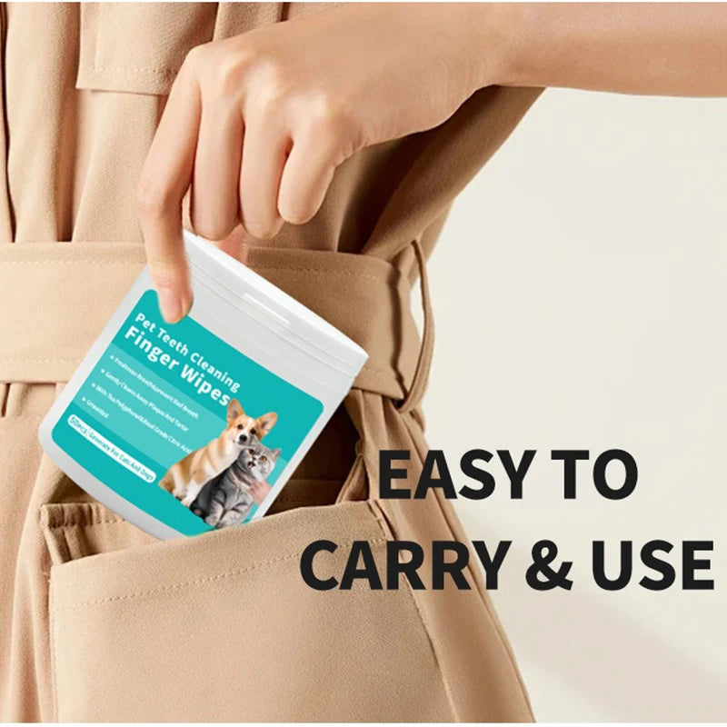 Tokavibes Disposable Pet Finger Toothbrush Wipes