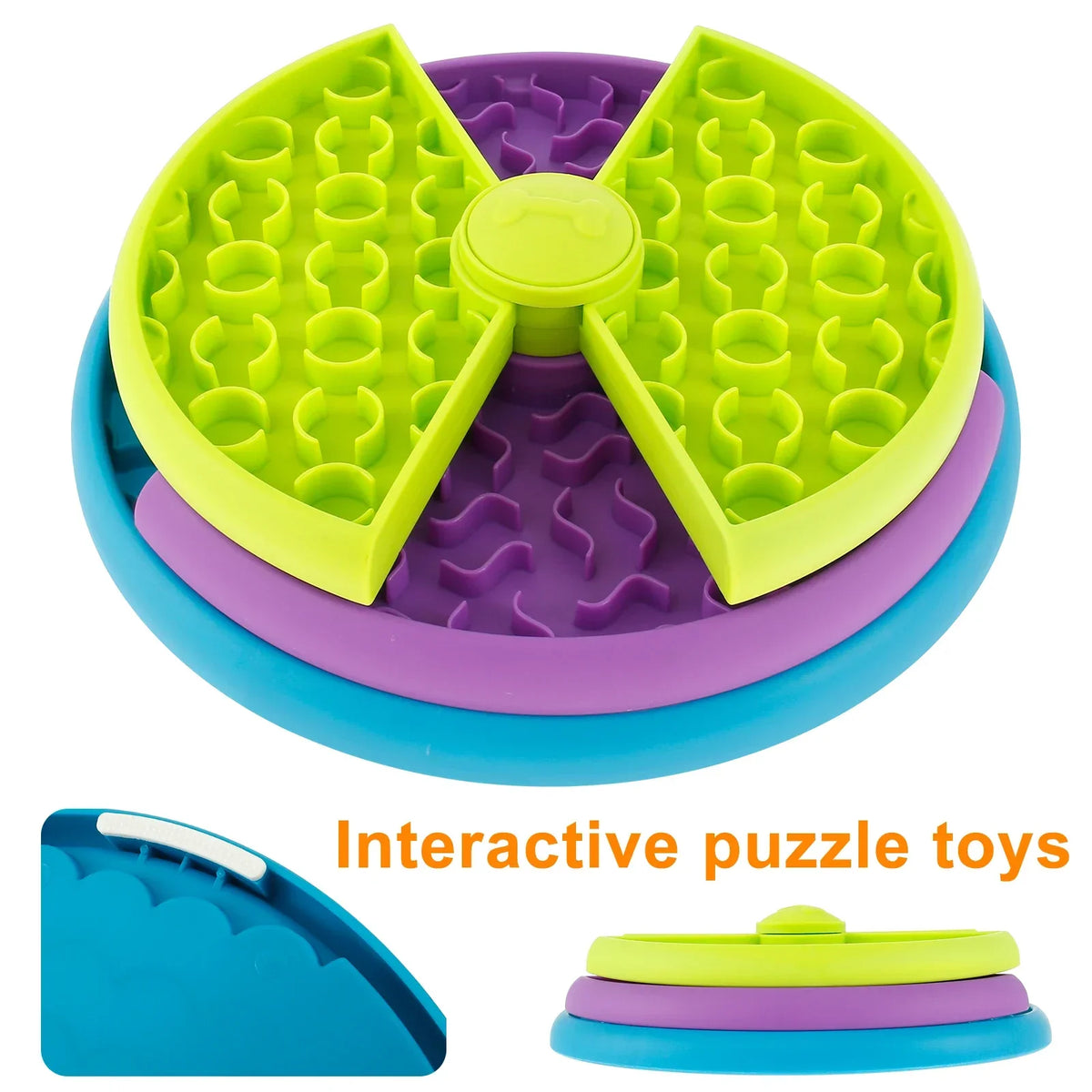 Interactive slow food puzzle feeder