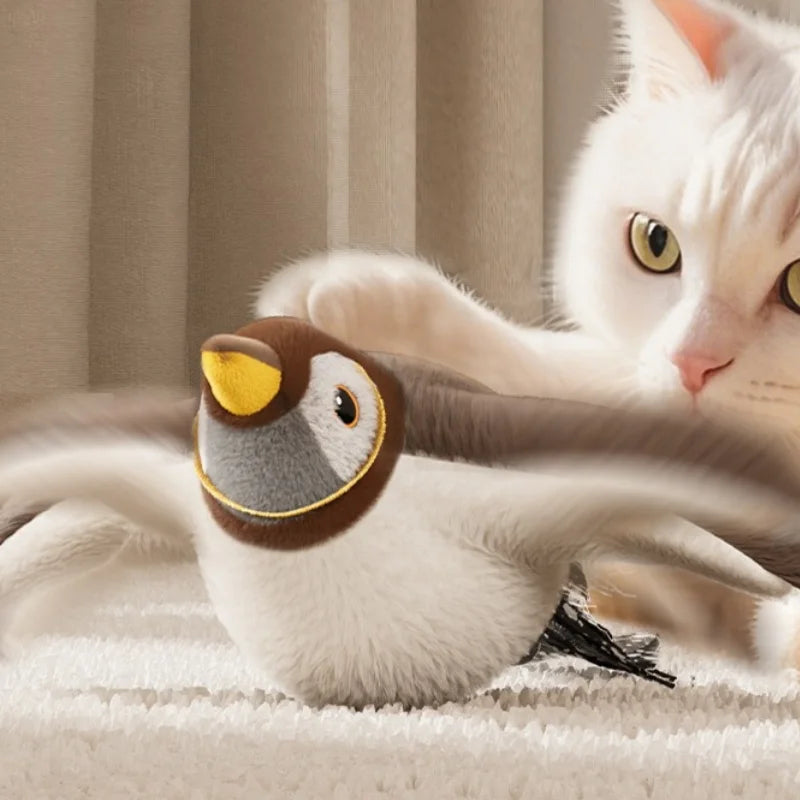 Interactive motion bird cat toy