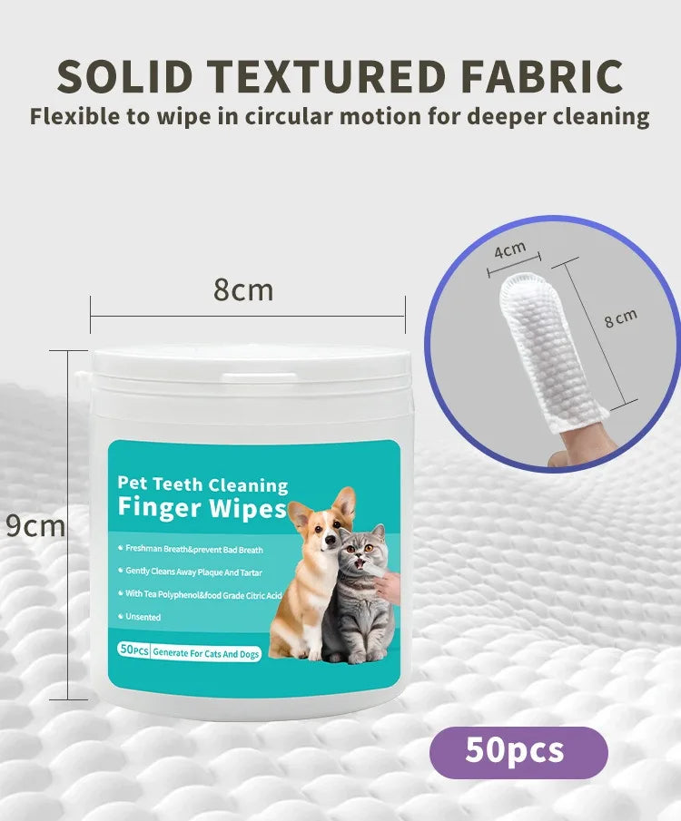 Tokavibes Disposable Pet Finger Toothbrush Wipes