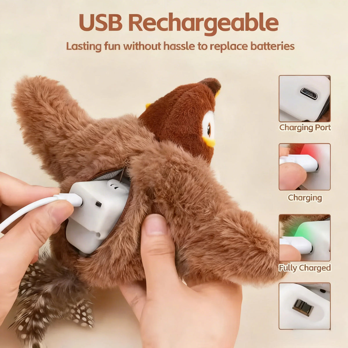 Tokavibes Interactive Motion Bird Cat Toy
