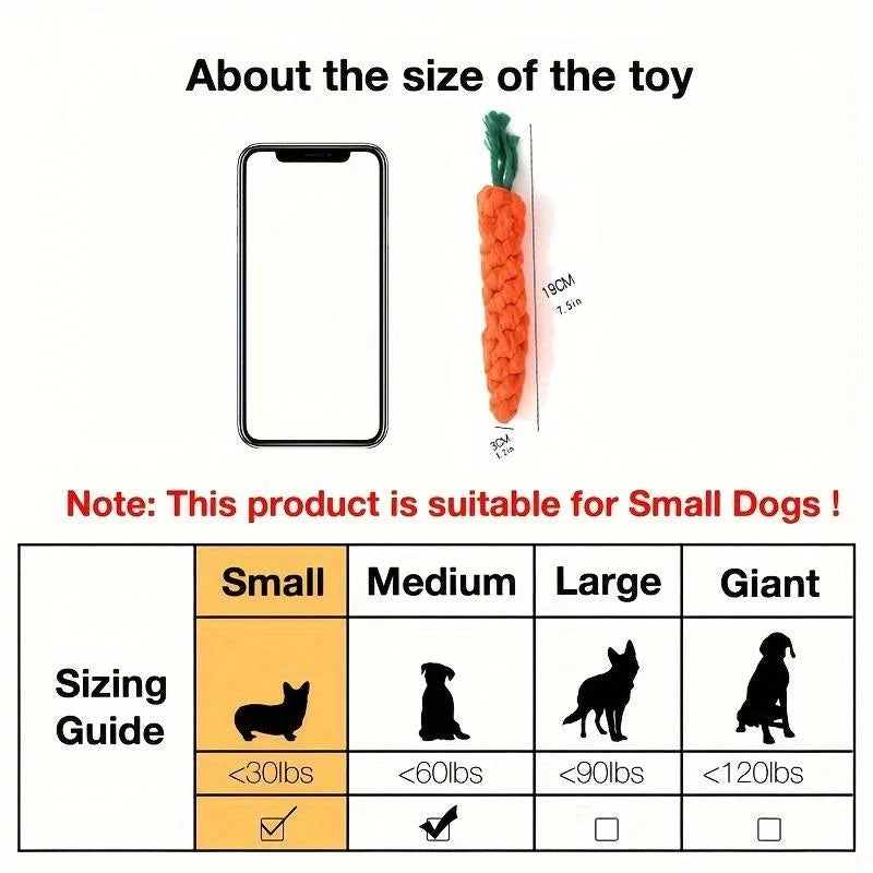 Tokavibes Carrot Knot Rope Chew Toy