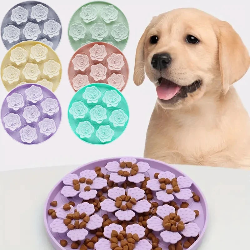 Round silicone slow-feeding mat