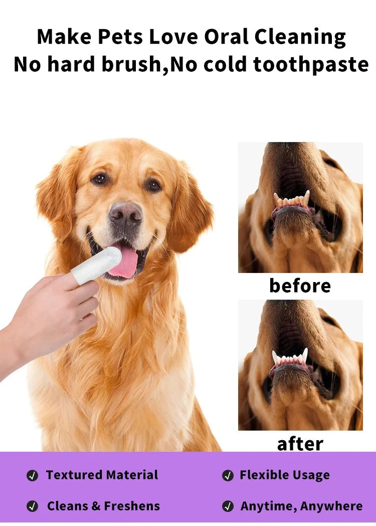 Tokavibes Disposable Pet Finger Toothbrush Wipes