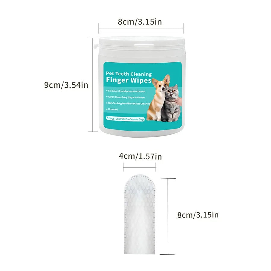 Tokavibes Disposable Pet Finger Toothbrush Wipes