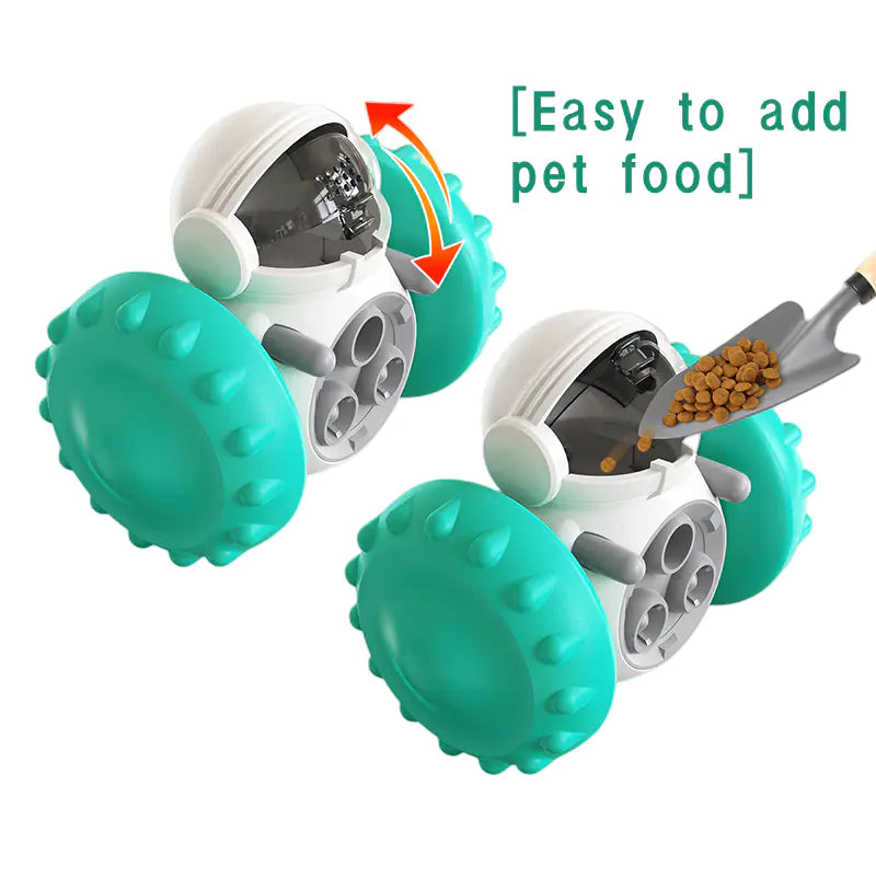 Interactive dog food dispenser chew toy