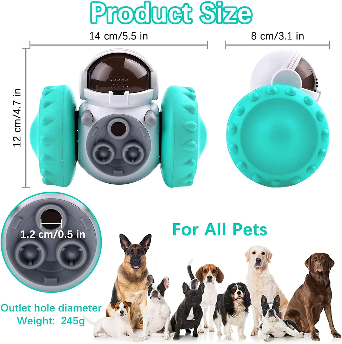 Interactive dog food dispenser chew toy