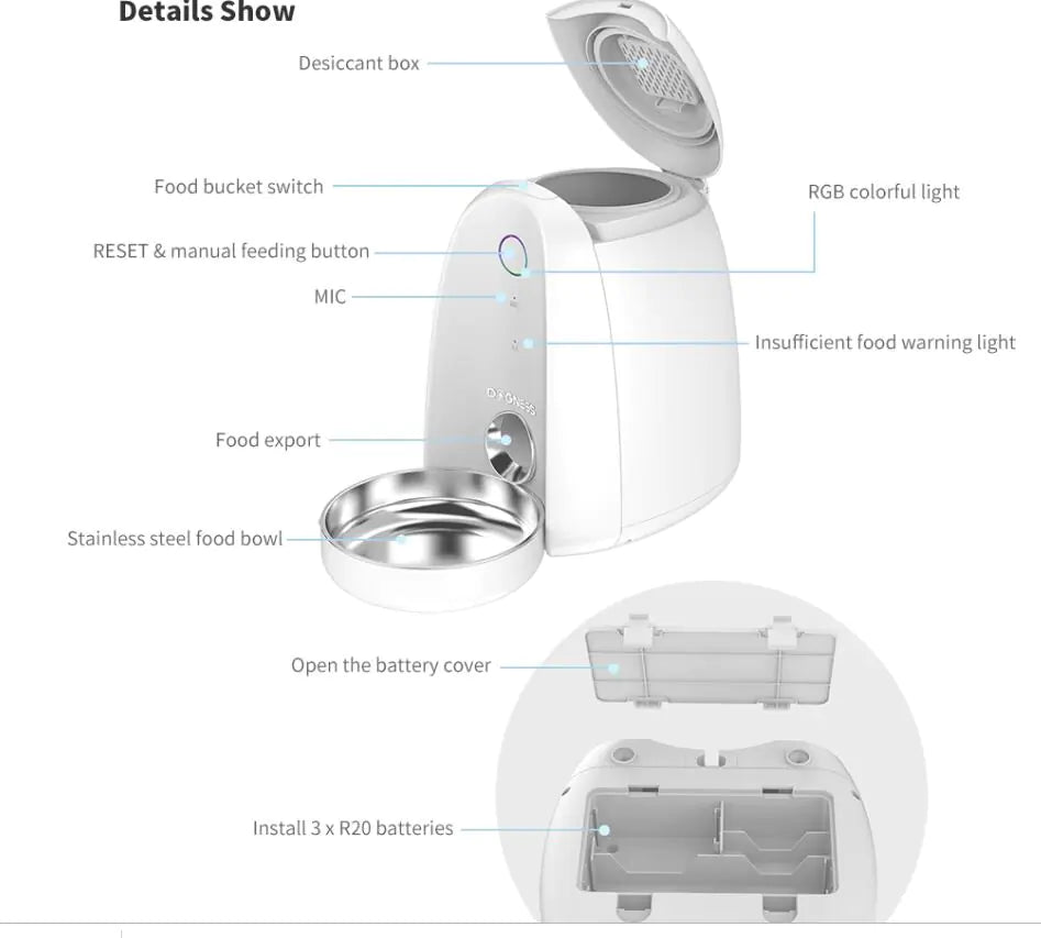 Tokavibes Compact Smart Pet Feeder